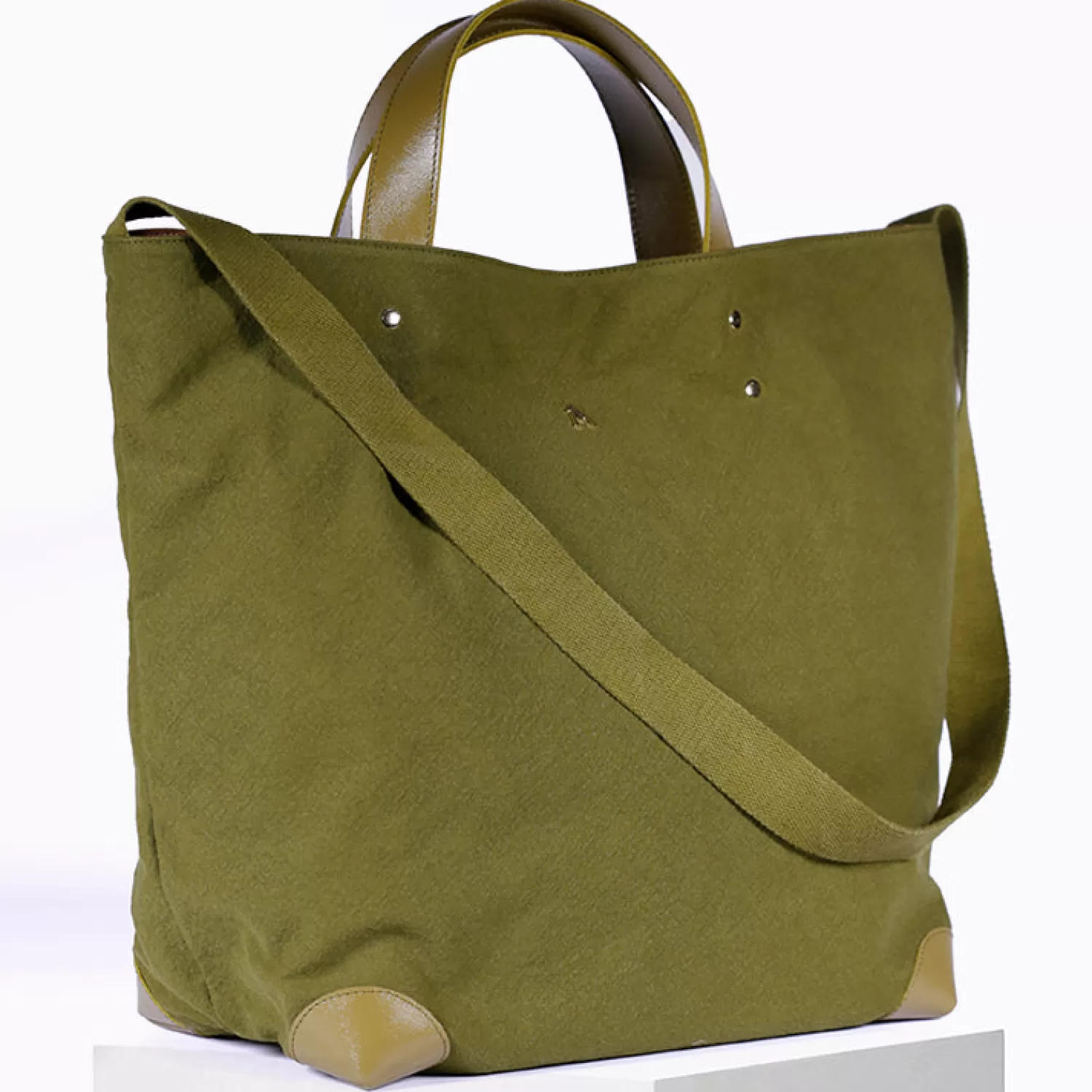 Hot Craie Studio Cabas Grand Ruban Kaki Vert