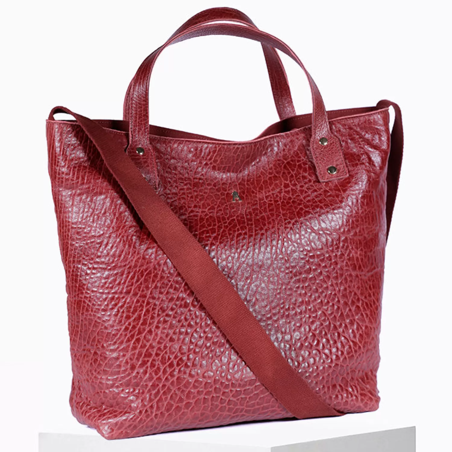 cabas_ruban_cuir_bubble_red_2.webp Clearance Craie Studio Cabas Ruban cuir Bubble Red Rouge