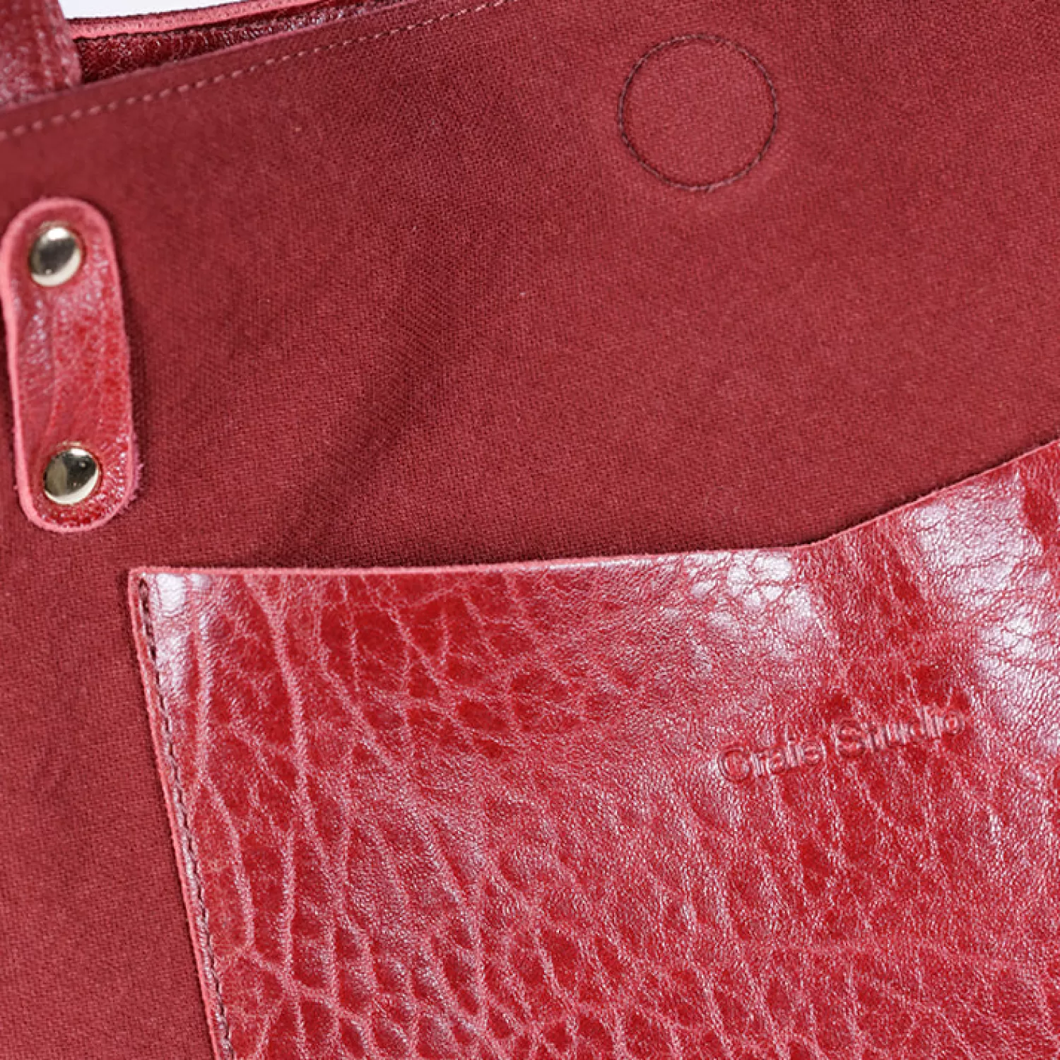 cabas_ruban_cuir_bubble_red_4.webp Clearance Craie Studio Cabas Ruban cuir Bubble Red Rouge