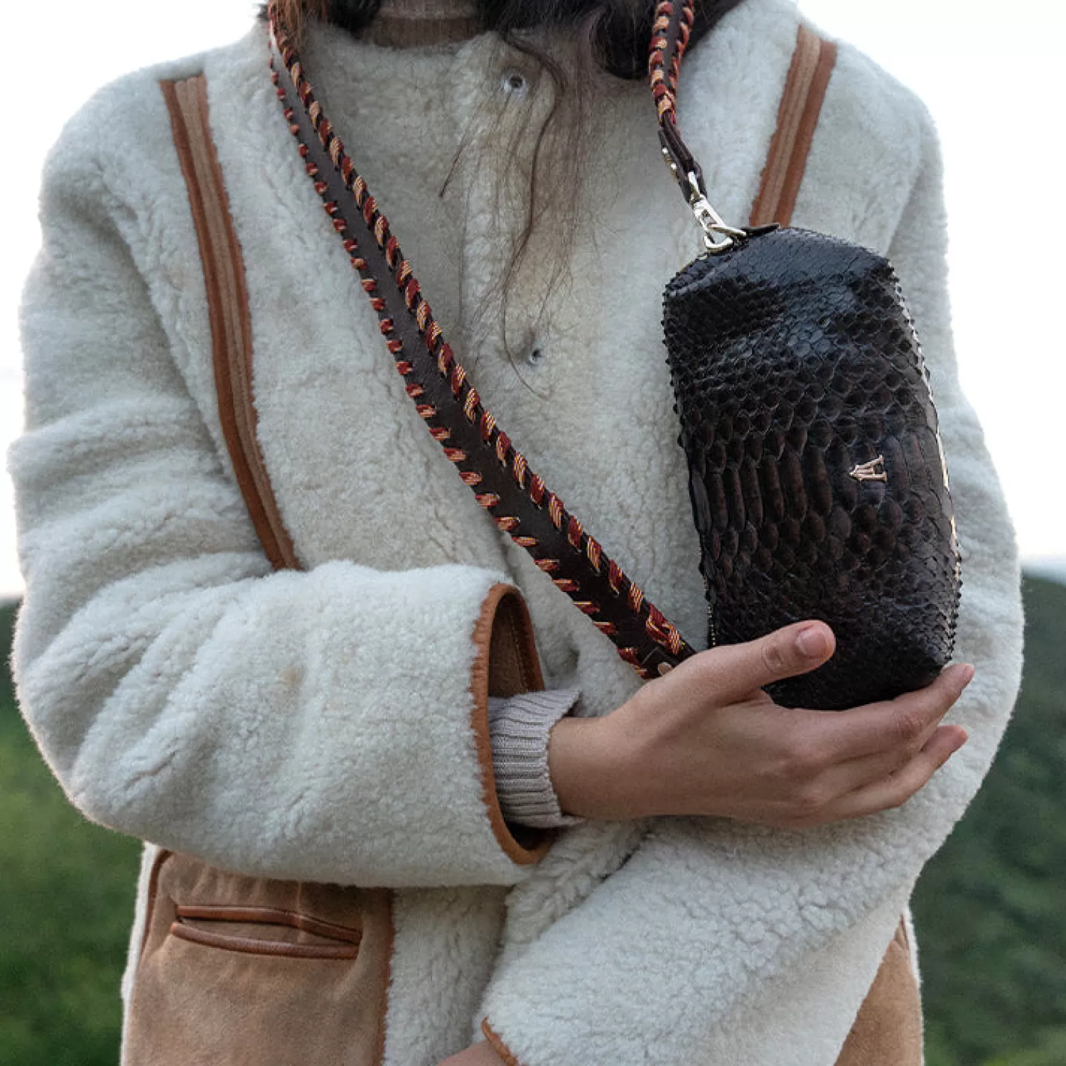 Store Craie Studio Pochette Nuage Python Noir