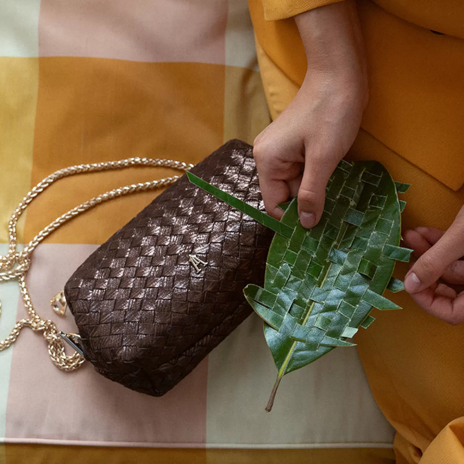 Flash Sale Craie Studio Pochette Nuage Tressé Moro Brun