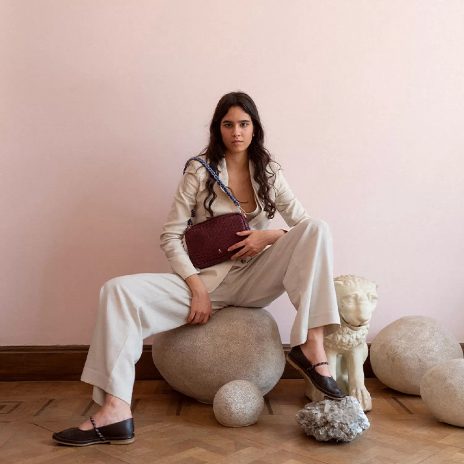 Best Sale Craie Studio Sac Colorado Tressé Moro Camel