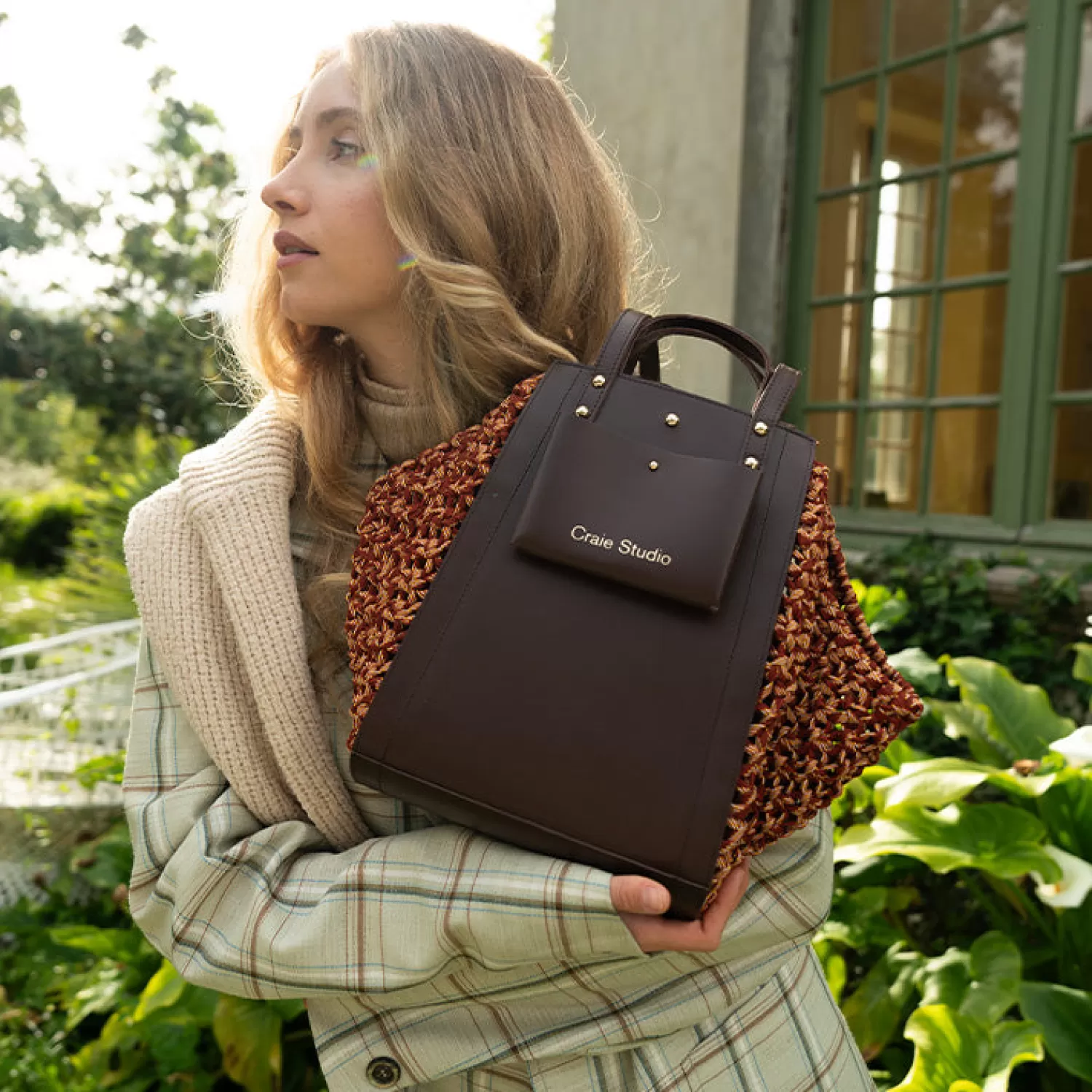 Best Sale Craie Studio Sac Link macramé Choco Mix Brun