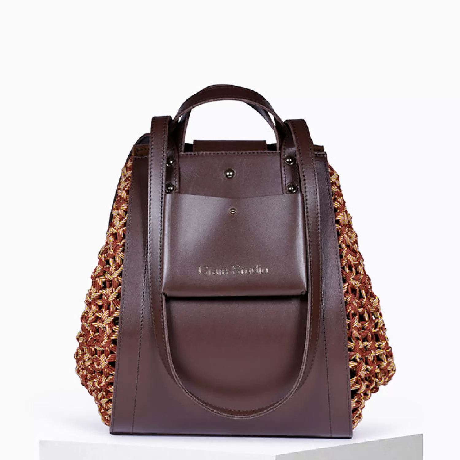 sac_link_macram_choco_mix_5.webp Best Sale Craie Studio Sac Link macramé Choco Mix Brun