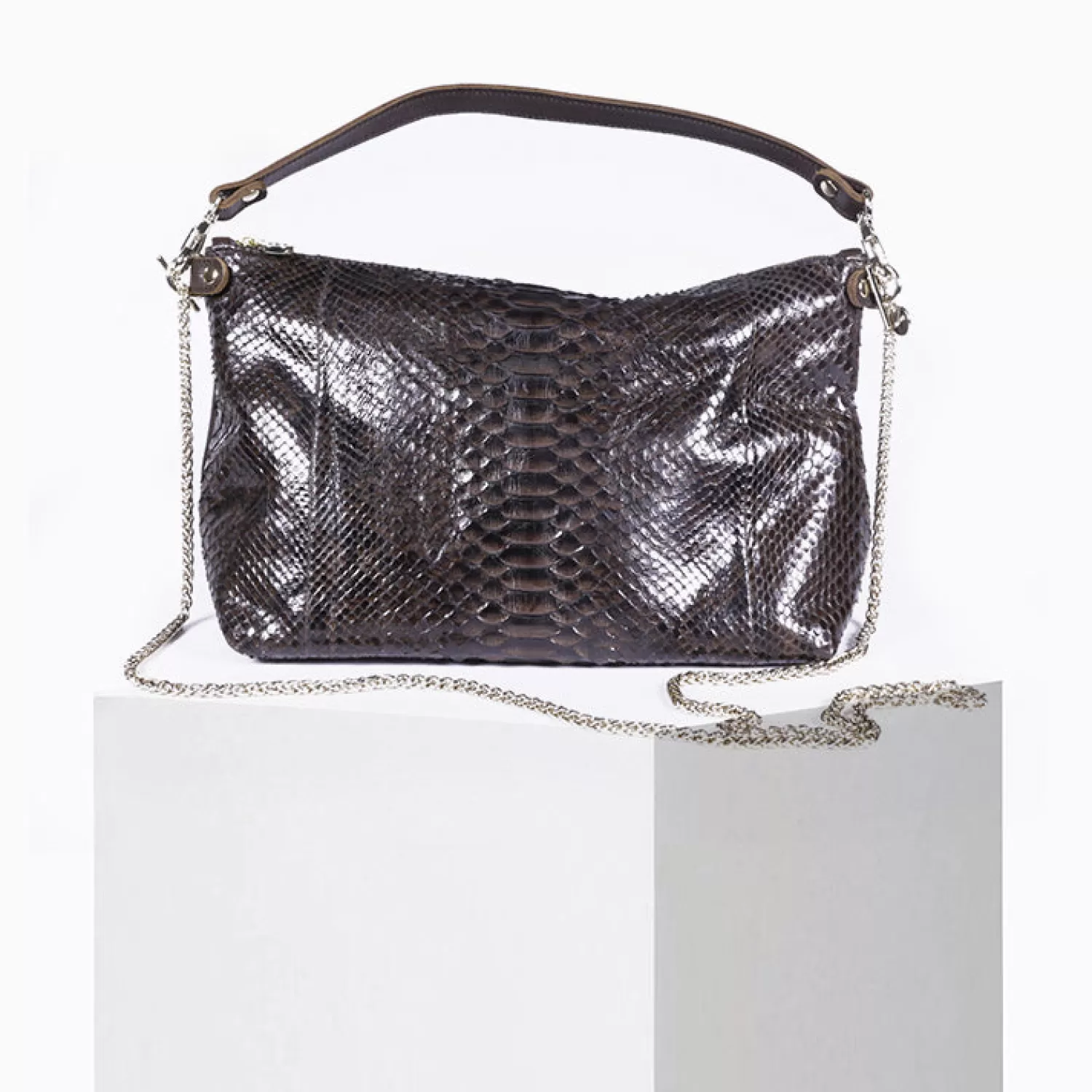 Cheap Craie Studio Sac Mallow Python Choco Brun