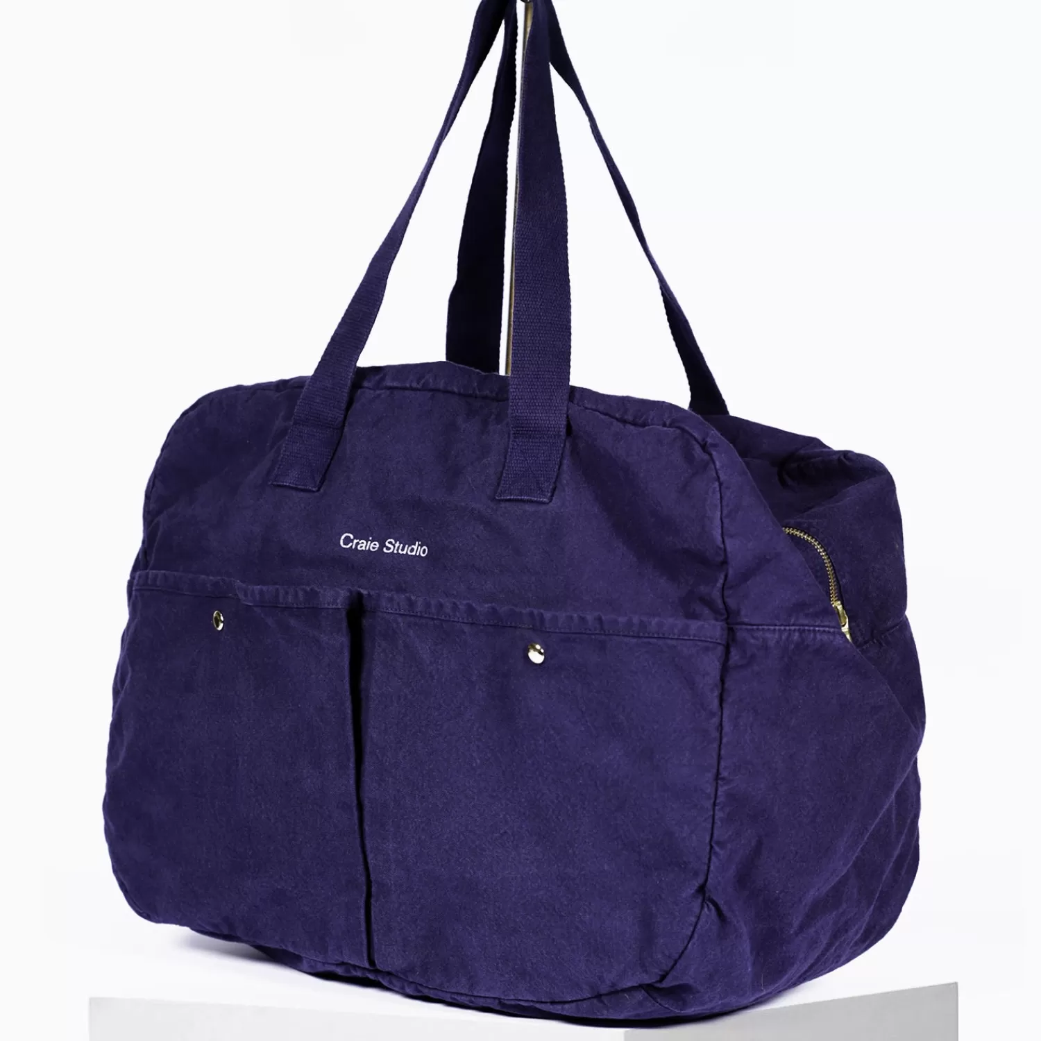 weekend_bag_coton_encre_3.webp Fashion Craie Studio Week-end Bag coton Encre Bleu