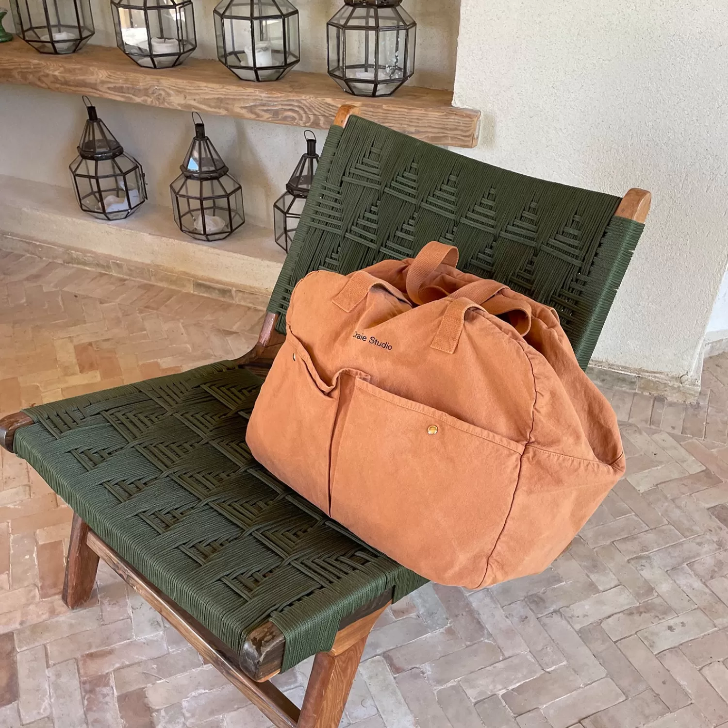weekend_bag_coton_henn_4.webp Discount Craie Studio Week-end Bag coton Henné Camel